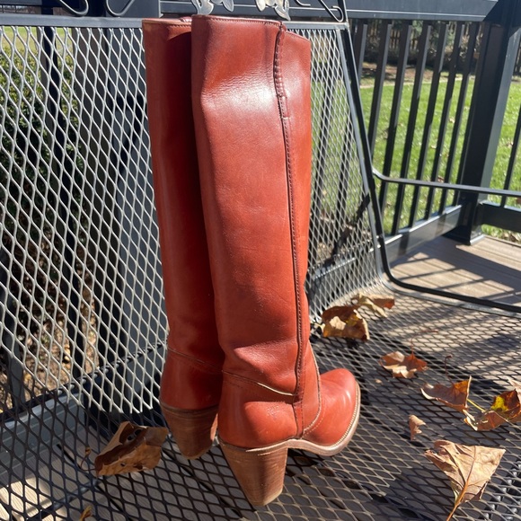 Frye Leather Riding Boots, Rust Brown size 8 vintage 1970s - Picture 2 of 9